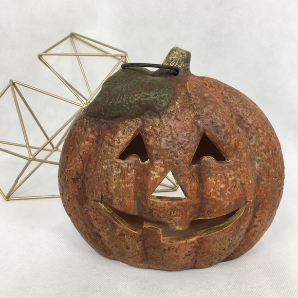 Other - Rustic Painted Clay Jack O'Lantern